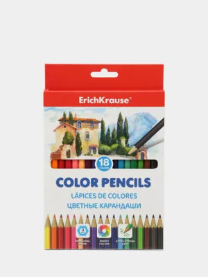Цветные карандаши шестигранные ErichKrause  18 цветов