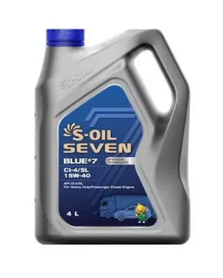 Масло дизельное S-oil DRAGON BLUE #7 CI-4/SL 15W-40 20л