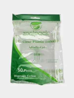 Прозрачная пластиковая вилка Zoolpack (50)