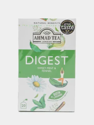 Травяной чай Ahmad Tea Digest Сладкая мята и фенхель 20 пакетиков