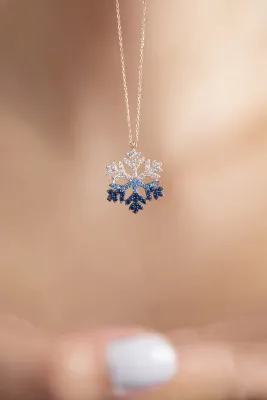 Серебряное ожерелье, модель: снежинка pp2108 Larin Silver
