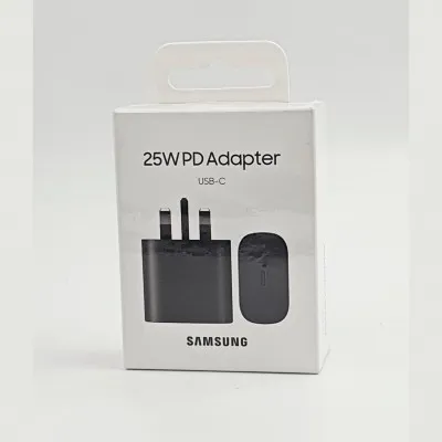 SAMSUNG 25W USB-C Настенное зарядное устройство со сверхбыстрой зарядкой - черный-белый 100% оригинал