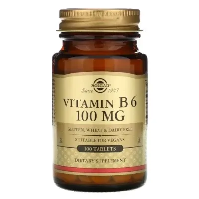 Solgar, Vitamin B6, 100 mg, 100 Tabletka
