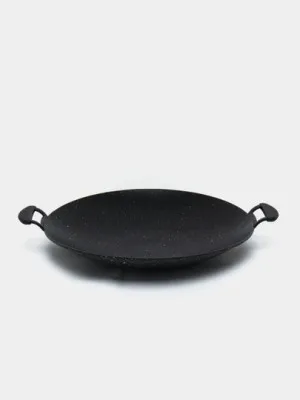 Гранитная сковорода с выпуклым днищем, 40 см, черный