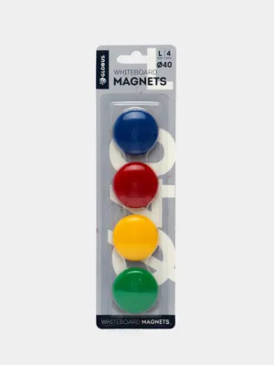 Набор магнитов Globus МЦ40, цветные, 40 мм, 4 шт