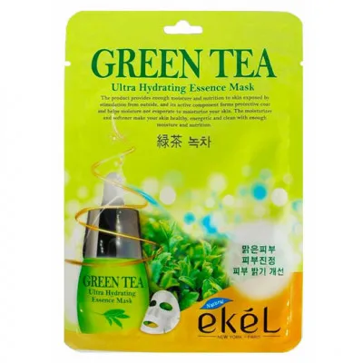 Тканевая маска для лица с зеленым чаем Ekel Green Tea Ultra Hydrating Essence Mask