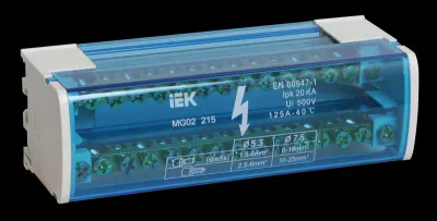 IEK Шины на DIN-рейку в корпусе (кросс-модуль) ШНК 2х15 L+PEN