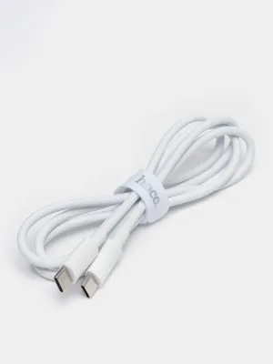 Кабель Hoco X51 High-power Charging Data Cable Type-C to Type-C 100W, White