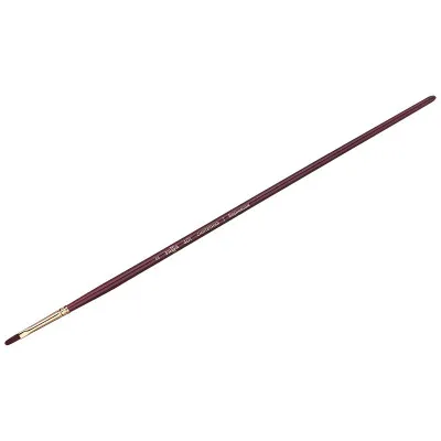Кисть художественная, синтетика бордовая, Гамма "Вернисаж", плоскоовальная, длинная ручка №2