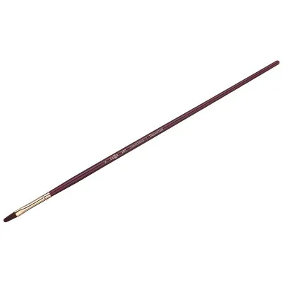 Кисть художественная, синтетика бордовая, Гамма "Вернисаж", плоскоовальная, длинная ручка №6