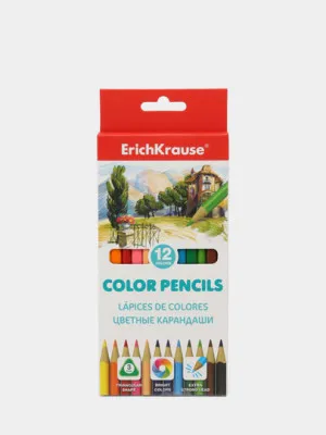 Цветные карандаши трехгранные ErichKrause 12 цветов