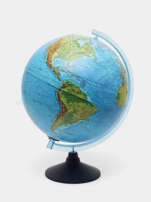 Глобус физико-политический Globen, 32 см, интерактивный, с подсветкой от батареек, на круглой подставке