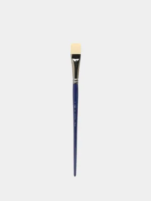 Кисть художественная Гамма Манеж, синтетика упругая, плоская длинная ручка №12