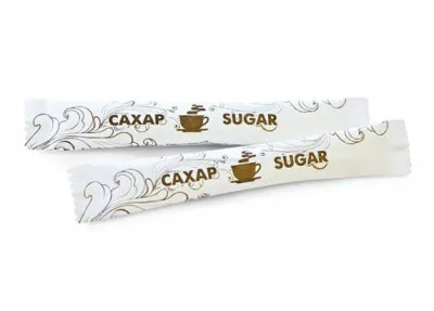 Сахар в пакетиках с логотипом