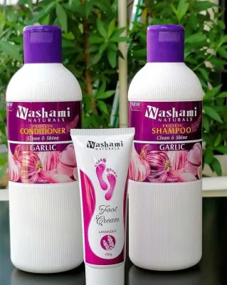 Proteinli tabiiy shampun Washami Garlic (sarimsoqli)