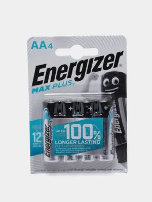 Батарейки Energizer MAX PLUS, AA, 4 шт