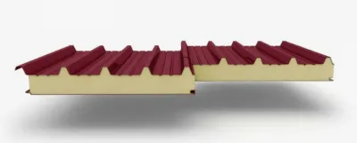 Кровельная сэндвич-панель с пенополиуретаном, ширина 1000 мм, толщина 40 мм, 0.5/0.5, Quarzit