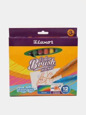 Фломастер-маркер Luxor Color Brush, 12 цветов