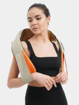 Массажер для шеи, плеч и спины с инфракрасным-прогревом, роликовый