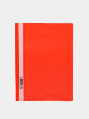 Папка-Скоросшиватель Hatber, А4ф, 120/160 мкм, пластиковая, прозрачная, красная