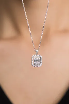 Серебряное ожерелье с дизайном багета esk2002 Larin Silver