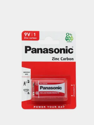 Батарейки прямоугольные Panasonic 6F22REL/1BPR Red Zinc Carbon