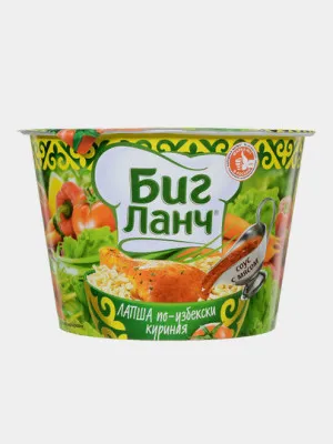 Лапша быстрого приготовления Биг Ланч, куриная, по-узбекски, 90 г