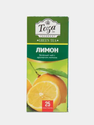 Чай зеленый Toza Лимон, 1.5 г, 25 пакетиков