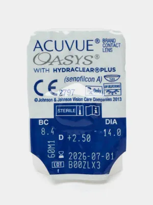 Контактные линзы: ACUVUE Oasys with Hydraclear Plus 6/8.4/+2.50