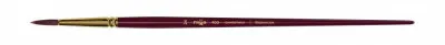 Кисть художественная, синтетика бордовая, Гамма "Вернисаж", круглая, длинная ручка №24