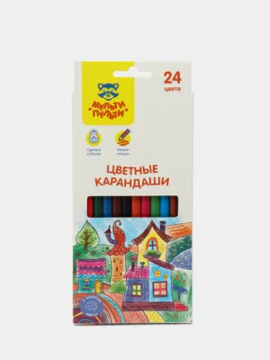 Набор цветных карандашей Мульти-Пульти Невероятные приключения, шестигранные, 24 цвета 