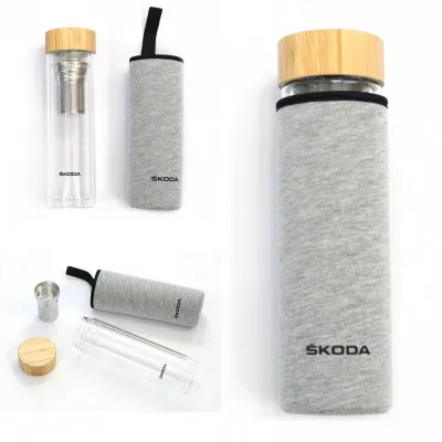 Стеклянная бутылка с логотипом SKODA