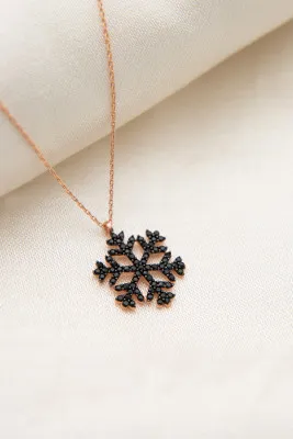 Женское серебряное ожерелье, модель: снежинка pp2108 Larin Silver