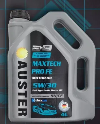 Yengil avtomobillar uchun motor moyi "Auster Maxtech Pro Fe" 5W-30 SN/CF (4 litr)