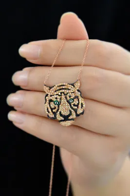 Серебряное ожерелье, модель: тигр uvps100970 Larin Silver