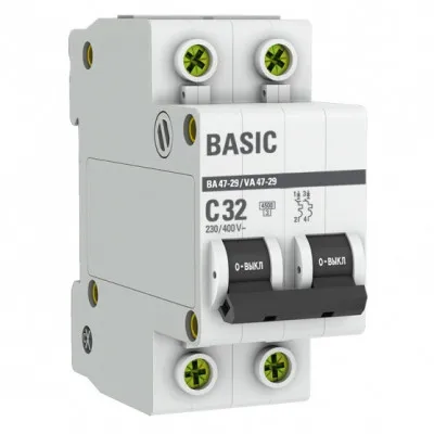 Автоматический выключатель 2P 32А (C) 4,5кА ВА 47-29 Basic