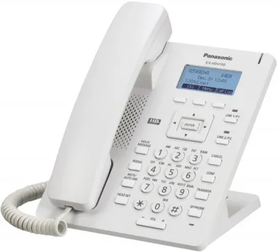 Telefon Panasonic KX-TS2368RUW 2 qatorli, dinamik, LCD, konferensiya 3x, Kafolat 3 yil