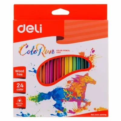 Карандаши цветные 24 цвета 00120 Deli (Лошадь)
