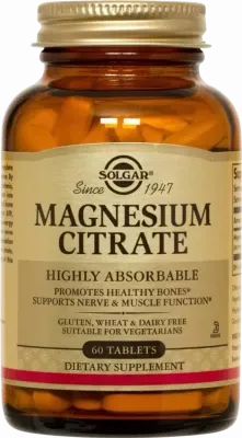 Solgar, magnesium citrate, цитрат магния, 60 таб
