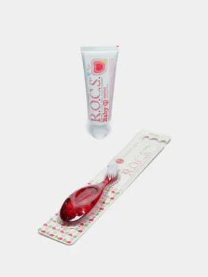 Промо-набор зубная паста R.O.C.S. Baby Нежный уход Яблоко 45г + зубная щетка R.O.C.S. Baby PR 258 