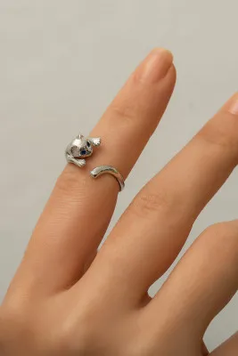 Женское кольцо, модель: кошка pp7763 Larin Silver