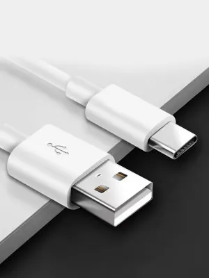 Кабель USB CABLE (USB TO TYPE-C)  BLACK-WHITE 6166
