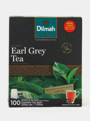 Черный чай Dilmah Earl Grey, 100 пакетиков
