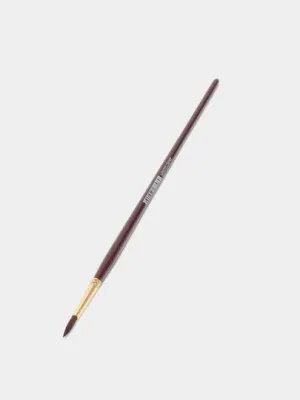 Кисть художественная бордовая Гамма "Синтетика Вернисаж" №10, круглая длинная ручка 