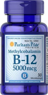 Vitamin B-12 Puritans Pride Metilkobalamin 5000 mkg 30 Mikroplastinka