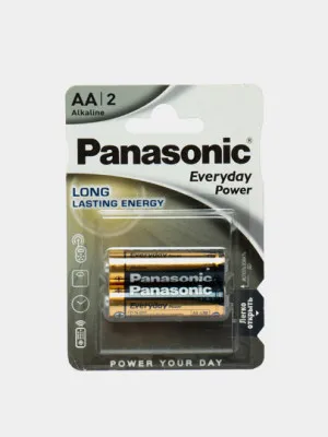 Батарейки щелочные Panasonic Everyday Power АА, напряжение 1,5 В. по 2 шт в упаковке LR6EPS/2BR
