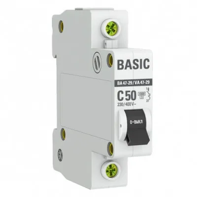 Автоматический выключатель 1P 50А (C) 4,5кА ВА 47-29 Basic
