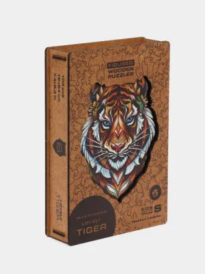 Деревянный пазл Unidragon Lovely Tiger, размер S, 104 детали