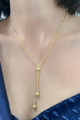 Женское серебряное ожерелье, модель: дорика elkmd50049 Larin Silver
