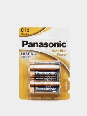 Батарейки щелочные Panasonic Alkaline Power С LR14REB/2BP, 1.5 В, 2 шт